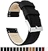 21mm Black - Barton Quick Release - Top Grain Leather Watch Band Strap