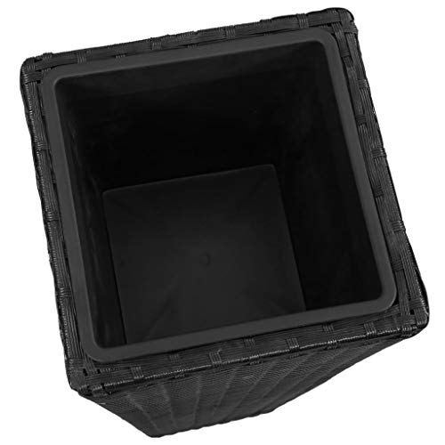 vidaXL 3X Hochbeet Poly Rattan Schwarz Blumenkübel Blumentopf Pflanzkübel – Bild 7