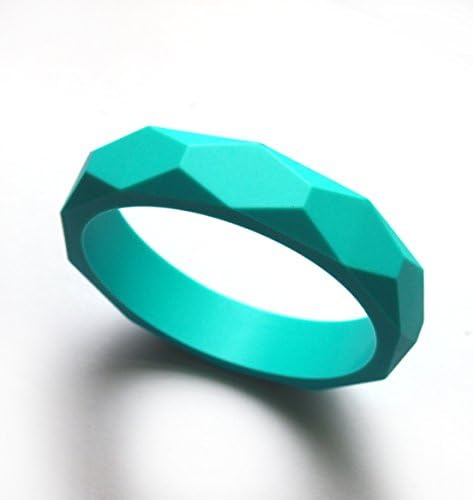 JOGGAN Silicone Baby Teething Geometric-100% BPA FREE Baby Teething Bracelets - Safe Teether Pain Relief That Mom Wears - (Turquoise)