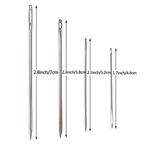 image for Mayboos 2 PCS Wooden Needle Case with Stitching Needles,Sewing Needles