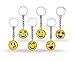 Big Mo's Toys  Emoji Smile Face Double Sided Translucent Party Favor Keychains, Fun Gift Party Giveaway / Handout Emoticon Keychain, 12 Piece
