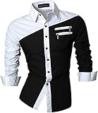 jeansian Men's Slim Fit Long Sleeves Casual Shirts Z015