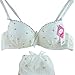 Etosell Women's Embroidered Flowers Bra and Panty Set Cotton Chiffon Push-up gather Brassiere