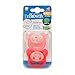 Dr. Brown's PreVent Orthodontic Baby Pacifier, Suction Free Air Channel, Contoured Butterfly Shield is Gentle on Face, Made in USA, Stage 2, 6-18m, 2-Pack, Glow in the Dark - Pink