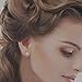 14K White Gold Round Cubic Zirconia Basket Setting Solitaire Stud Earrings (Other Sizes)