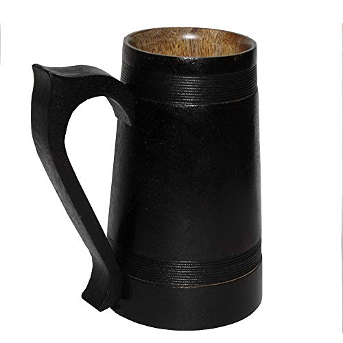 17 Oz Beer Stein/Beer Mug/Tankard/Wooden Beer Mug By WoodenGifts Wooden Mug - Rustic Barrel Design (12 Oz)