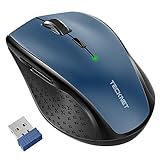 TeckNet Classic 2.4G Portable Optical Wireless Mouse with USB Nano Receiver for Notebook,PC,Laptop,Computer,6 Buttons,30 Months Battery Life,4800 DPI,6 Adjustment Levels (Blue)