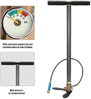 Kkmoon Bike Floor Pump 400bar 40mpa Hand Operated Inflator Pump
