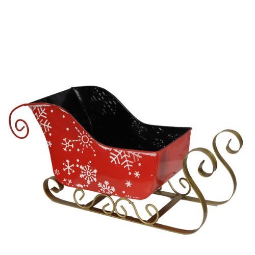 The Lucky Clover Trading Snow Flakes Sleigh Basket, Small