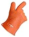Silicone BBQ Gloves by Touch-Heat, 5 Fingers Oven Mitts Pot Holders with Heat Resistance up to 425°F + Raised Texture Provides Better Grip , Perfect for Cooking, Grilling, Baking, Gardening, Cut Resistant, Easy to Clean, One-Size-Fits All (1 Pair)