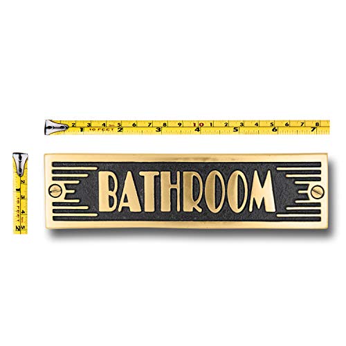 The Metal Foundry Bathroom Metal Door Sign. Art Deco Style Home DÃ©cor Accessories Door Or Wall Brass Plaque. Handmade in England.