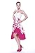 Women's Hawaiian Luau Halter Floral Print Butterfly Dress S White with Pink Floral Border