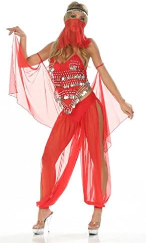 Nom de Plume, Inc Sexy 5PC Bellydancer Costume Set Large Red