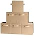 Mr Bros 6-Pack Tan Color Fabric Cloth Storage Cubes Shelves Baskets Bins Containers Home Decorative Closet Two Handles Organizer Household Fabric Cloth Collapsible Box Toys Storages Drawer