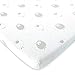 Bassinet Fitted Sheets Compatible with Halo, Fisher Price, Delta, Graco – Fits Perfectly on 15 x 33 Inch Oval, Rectangular Mattress Pad – Snuggly Soft Jersey Cotton – Grey Stripes, Lamb – 2 Pack