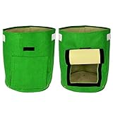 2Pcs Daul Layer Non-Woven Fabrics Potato Tub Grow Potatoes Patio Recycled Growing Bag