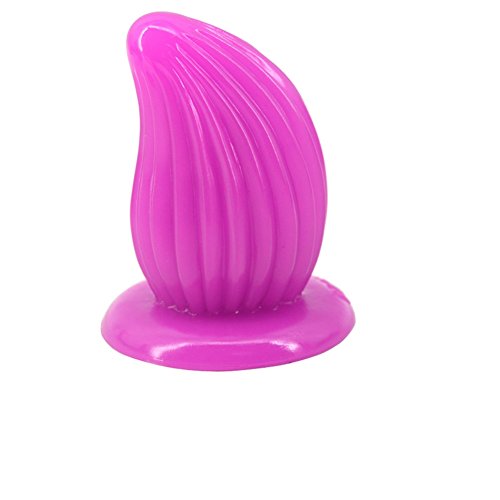 MLSice Anal Plug with Sucker Ribbed Surface Anal Dildo Shell Design Curved Butt Plug Lesbian Gay Masturbate Sex Toys Anus Stuffed Stopper Anal Expand Massage Adult Game Erotic Toy for Woman – Purple