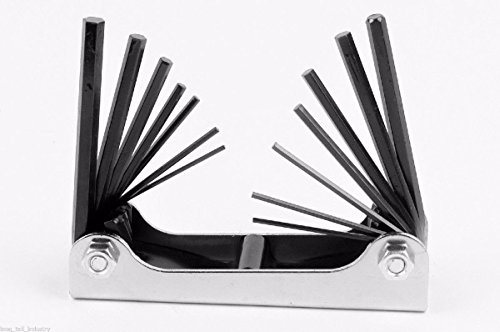 Kaleidoscope 14pc Folding Hex Allen Key Wrench Set SAE & Metric Driver Combination Pocket New