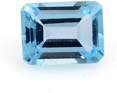 Natural 1.70 Carats 8X6 MM AAA Blue Topaz Emerald-Cut (1 PC) Loose Gemstone