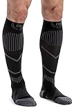 Mava Sports Compression Socks (Black & Gray, Large)