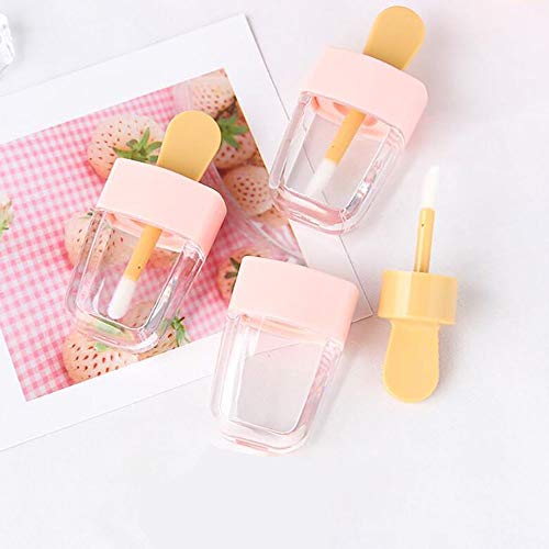 RONRONS 15 Pack Pink Ice-cream Shaped Empty Lip Gloss Tube Lip Balm Container DIY Cosmetic Sample Bottle