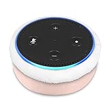 Fintie Protective Case for Amazon Echo Dot (fits All-New Echo Dot 2nd Generation) - Premium Vegan Leather Sleeve Cover Plush Lined Holder Stand, Rose Gold