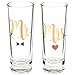 Mr and Mrs Shot Glasses with Gold Foil, Bride & Groom Gift Set for Couples Engagement, Wedding Party, Bridal Shower