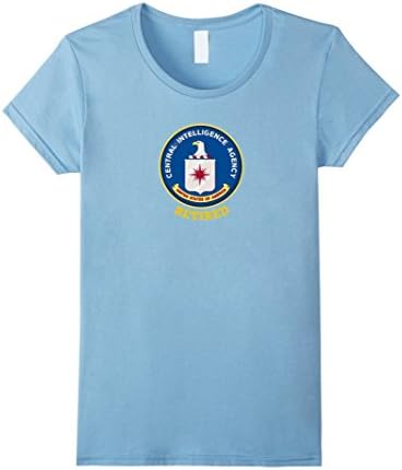 Womens CENTRAL INTELLIGENCE AGENCY SEAL RETIRED T-SHIRT, CIA RETIRE XL Baby Blue