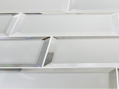 Abolos WHSREM0412-SI Mirror Glass Subway Tile Kitchen Bathroom Backsplash, 4" W x 12" L, Silver (1 Carton, Covers 12 sq. ft.)
