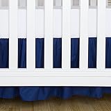 TILLYOU Crib Bed Skirt Dust Ruffle, 100% Natural Cotton, Nursery Crib Toddler Bedding Skirts for Baby Boys or Girls, 14