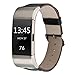 Leather Band for Fitbit Charge 2,New Flower Print Pattern Wrist Bands Strap Bracelet Replacement Watchband Accessories for Fitbit Charge 2 Smartwatch Fitness Tracker (Black+ Green)