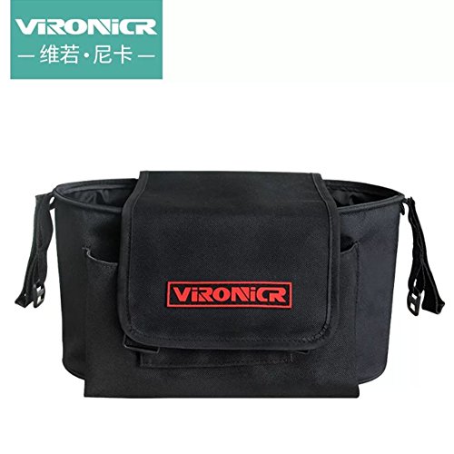 Baby Jogger Stroller Organizer with Shoulder Strap,Diaper Bag with Cup Holders and Shoulder Strap,Fits All Strollers,Premium Deep Cup Holders,Large Storage Space for iPhones,Wallets,Diapers-Black