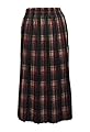 SEOULSTORY7 Women's Winter Long Plaid Flared Skirt W Elastic Waist Band