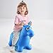 Blue Rubber Bouncy/Bouncing Horse, Baby Bouncer, Riding Large Hopper/Hopping/Hop Farm Animals Toys for Small Toddler/Kids/Children/Infant, Big Hoppity Inflatable Balls for Boys/Girls, Sit and Spin