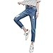 RieKet Boyfriend Distressed Jeans Women Slim Pants Juniors (US 4(Asia XL), Blue)