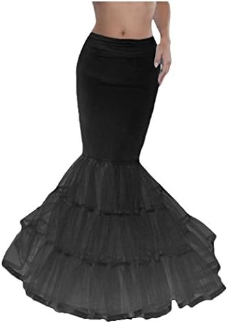 Sweetdresses Medium Full Mermaid Bridal Crinoline Wedding Slip Skirt (Small/Medium, Black)