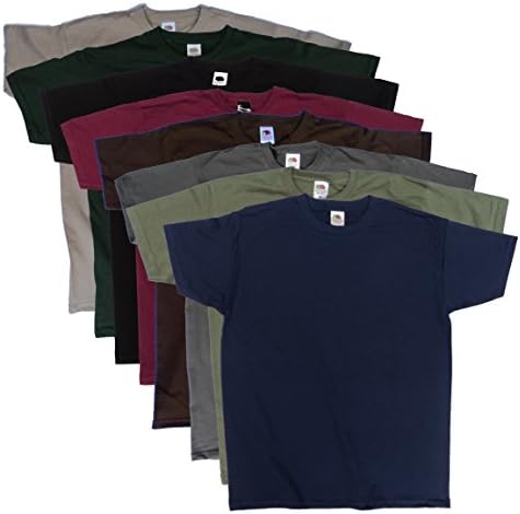 8 Pack Fruit of The Loom Men's Coloured t Shirts, Great Value Multi-Pack