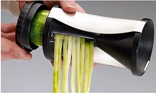 LinRin Spiral Slicer vegetable slicer Zucchini Spaghetti Pasta Maker with Cleaning Brush and cap (Black)