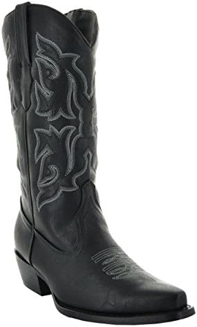 Country Love Pointed Toe Women’s Cowboy Boots W101-1001 (12, Black)