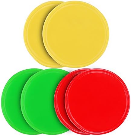 Sticky Gel Pads CAJISO Nano Rubber Anti-Slip Cellphone Car Sticker Holder Universal Gel Pads for Various Applications Stick Anything Anywhere Reusable 6pcs Round Shape Yellow Green Red Color