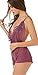 The Victory of Cupid Eyelash Lace Deep V-neck America Back Sexy Lingerie Piece Pajamas, Violet, Small/Medium