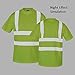 SHORFUNE High Visibility T-Shirt with Short Sleeve, Reflective Strips, Yellow, ANSI/ISEA Standards, XXL