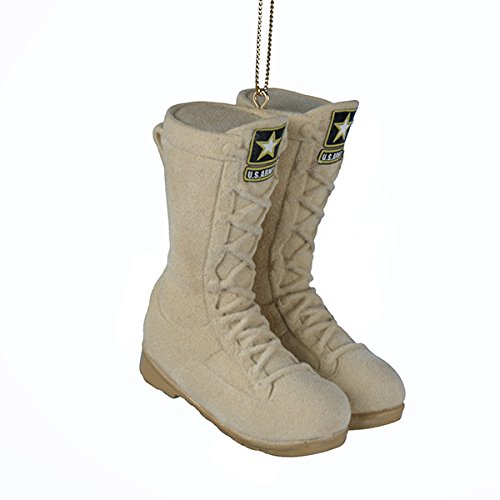 Kurt Adler 3" U.S. Army Flocked Combat Boots Christmas Ornament