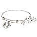 Charmire Expandable Inspirational Bangle Bracelets (White Gold-The Love Between Daughter and Mother Knows no Distance)
