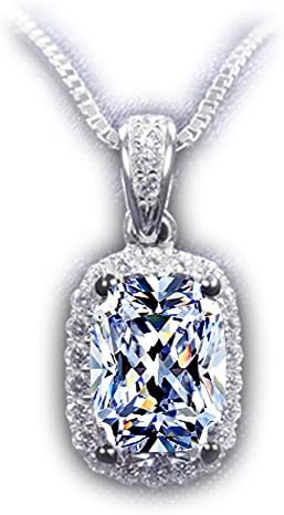 TenFitJewelry Women White Gold Plated Pendant CZ Diamond Necklace Austria Crystal Pendant Collar