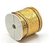 Rockin Beads Brand, Sequins Trim Spool String Flat Bling Gold Tone Ab 6mm Dia (2/8