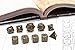 Forged Dice Co. Metal Polyhedral Dice (Set of 10 Polyhedral (Extra D6s) w/Tin, Thieves Gold Set of 10 Polyhedral (Extra D6s) w/Tin)