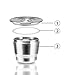 MG Coffee Stainless Steel Reusable Nespresso Capsule Permanent Coffee Pod Holder Compatible for Nespresso Original Line Machines with gifts (Circular Hole)