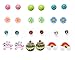 24 PC Mix Ball Daisy Unicorn Rainbow Cake Assorted Earrings Studs Set, Hypoallergenic