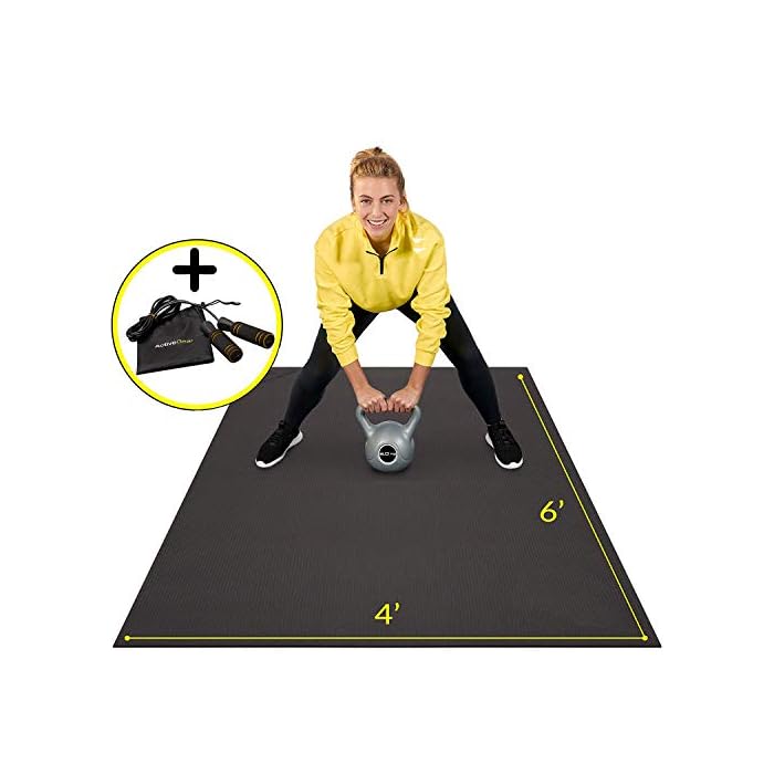 ActiveGear Large Exercise Mat 6' x 4' x 7mm thick UltraDurable Non